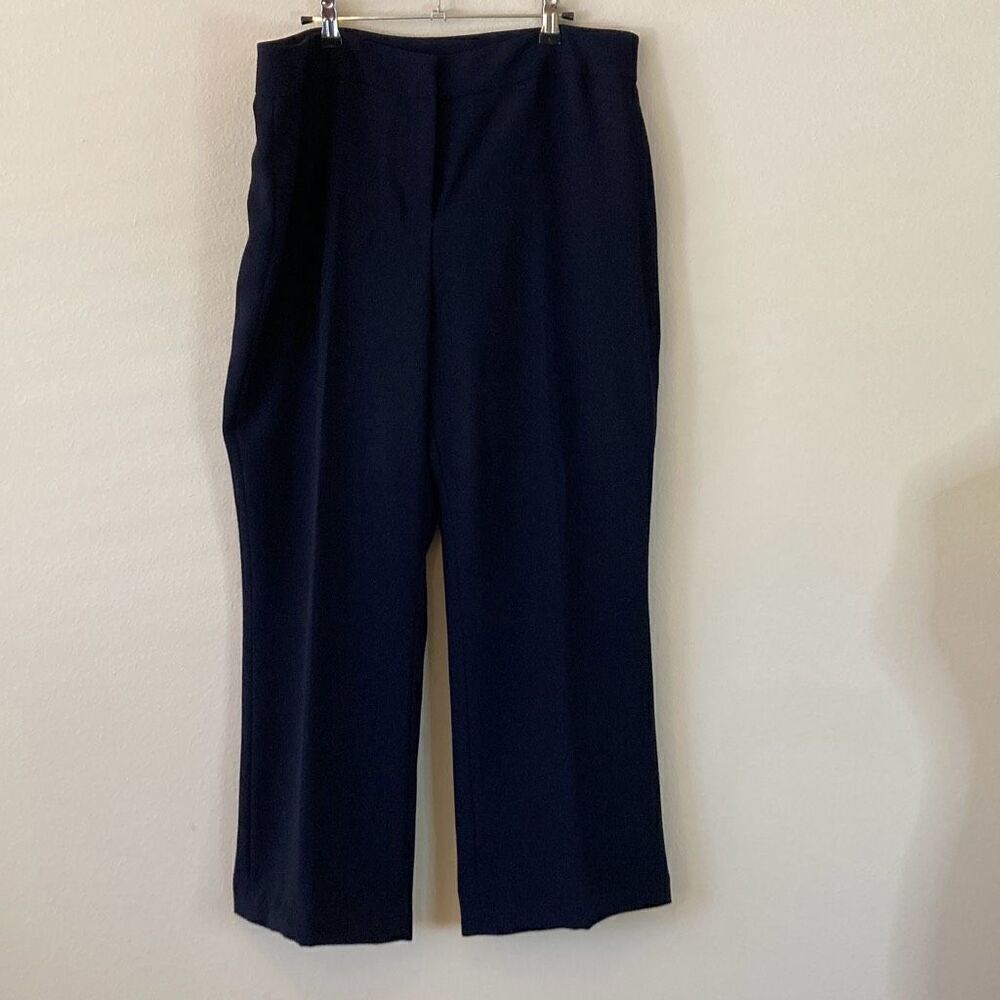 Tahari Navy Blue Straight Leg Lined Dress‎ Pants 3180M224 Size 16 (G6)